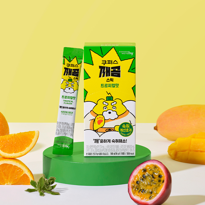 [숙취해소]쿠퍼스 깨곰 스틱 복숭아맛, 트로피컬맛(맛 별 19g x 10포, 총 2BOX)