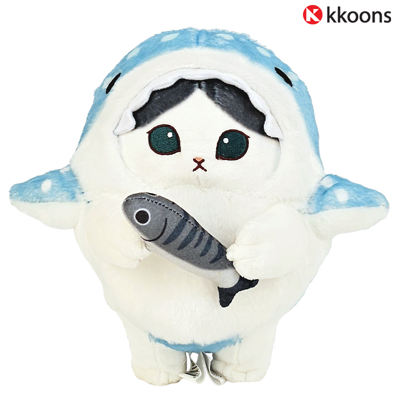 모프샌드 귀여운 상어 코스튬 블루바이냥 고양이 인형 22cm