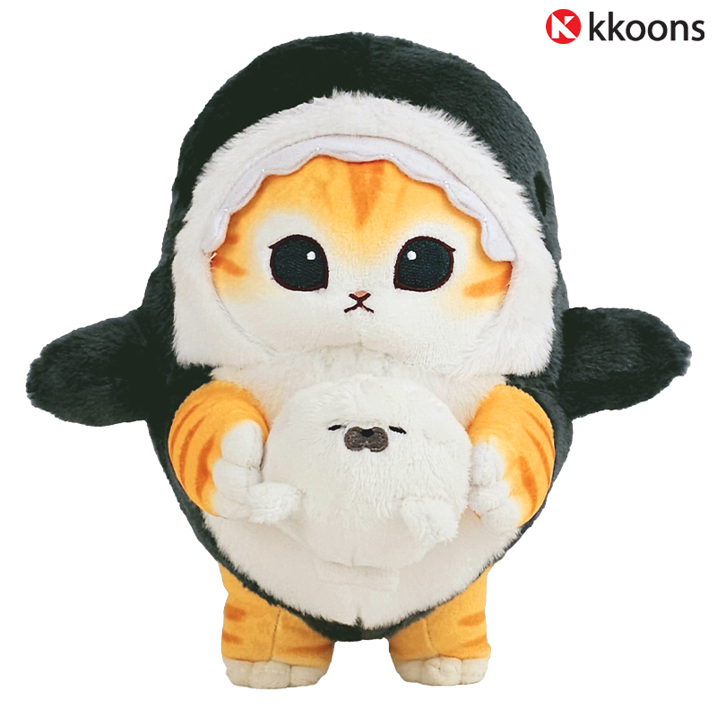 모프샌드 귀여운 상어 코스튬 치즈냥 고양이 인형 22cm