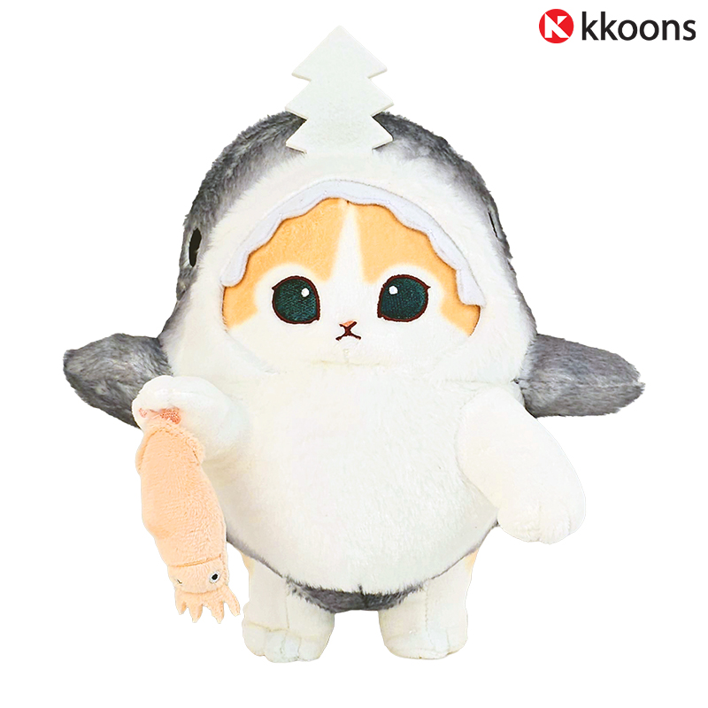 모프샌드 귀여운 상어 코스튬 크림냥 고양이 인형 22cm