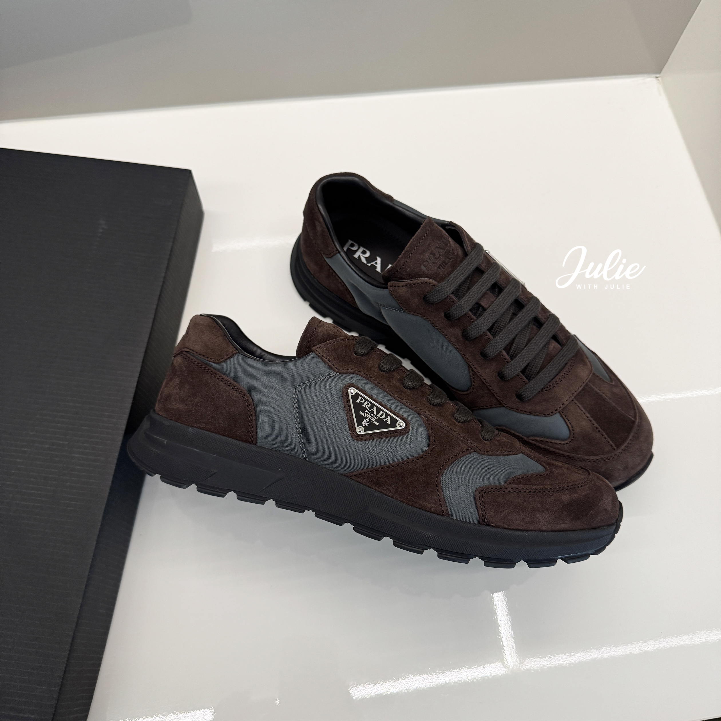 [PRADA] 프라다 남성 프락스 스웨이드&amp;리나일론 스니커즈
