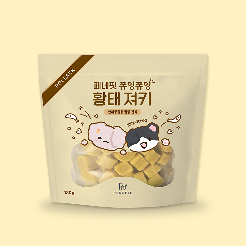 [페네핏] 강아지 고양이 말랑간식 황태 져키 180g