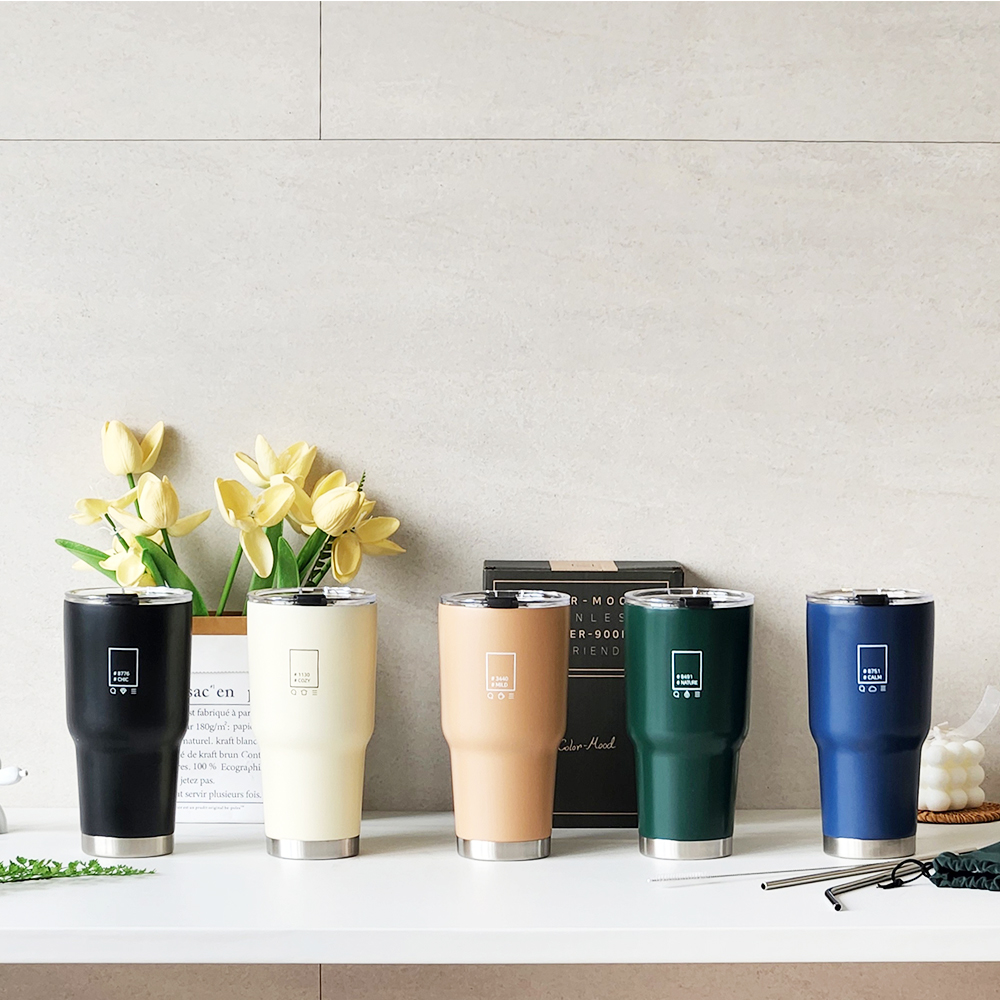 데코아르 컬러무드 보냉 무연마 스텐304 텀블러 900ml