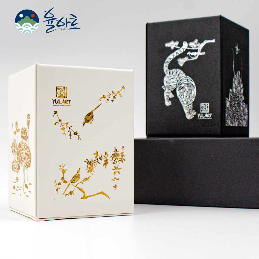 민화 자개 연필꽂이 다용도 정리함 고급 선물 탁상 인테리어