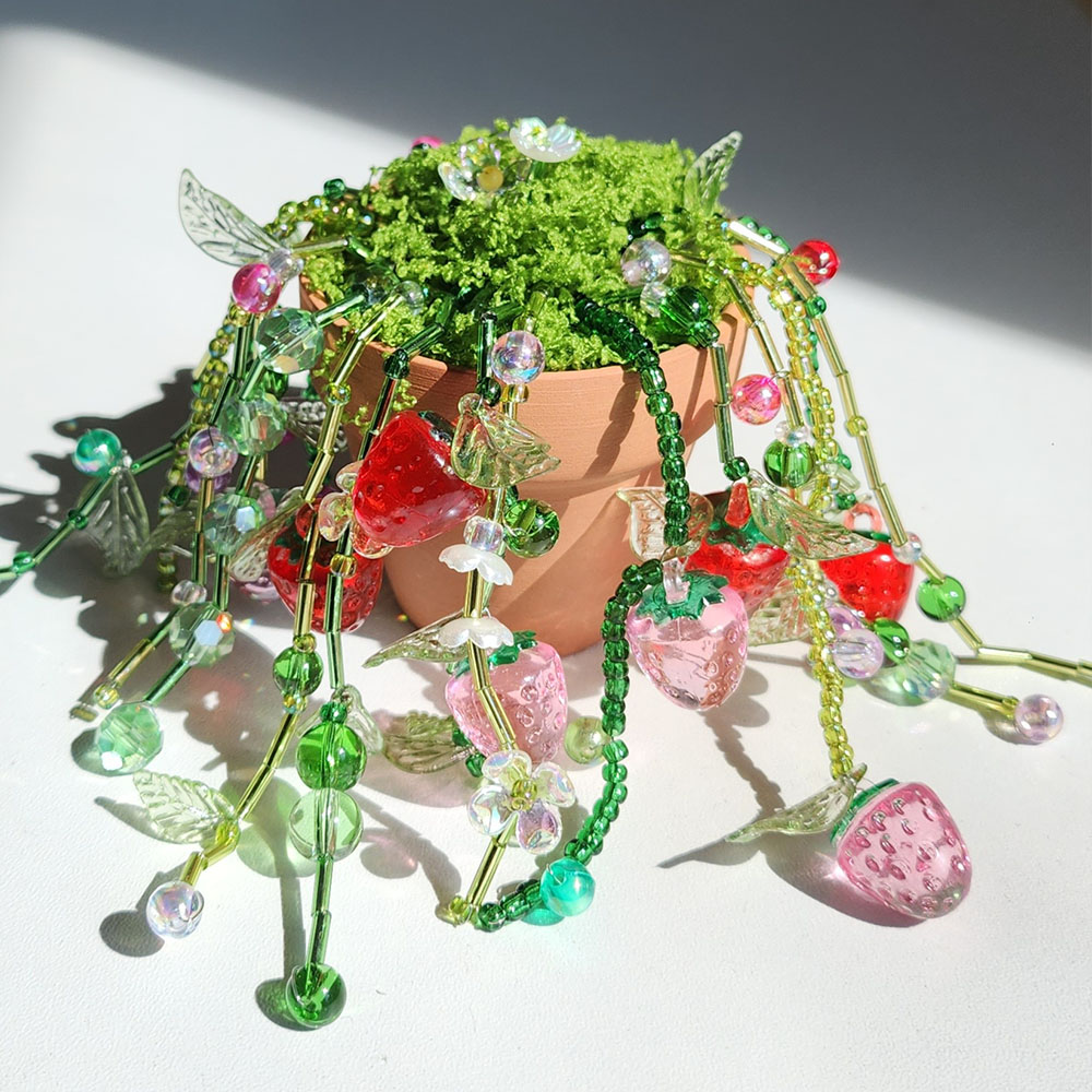 비즈식물 만들기 화분 DIY 키트 딸기
