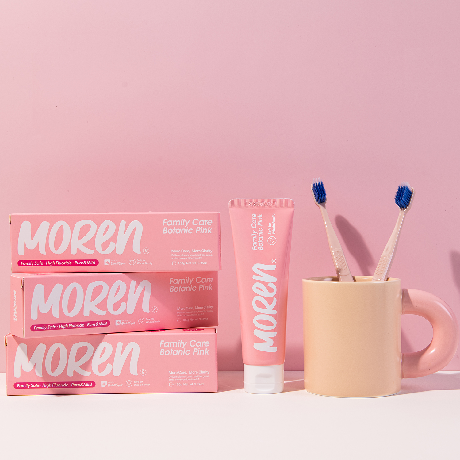 MOREN 패밀리 케어 보타닉 핑크 치약