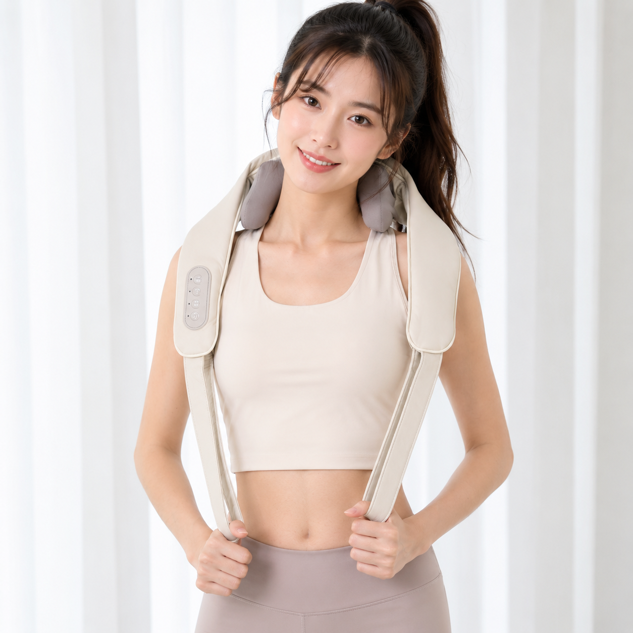 올조이 무선 목 어깨 마사지기 3D 지압식 온열 넥앤숄더 승모근 안마기