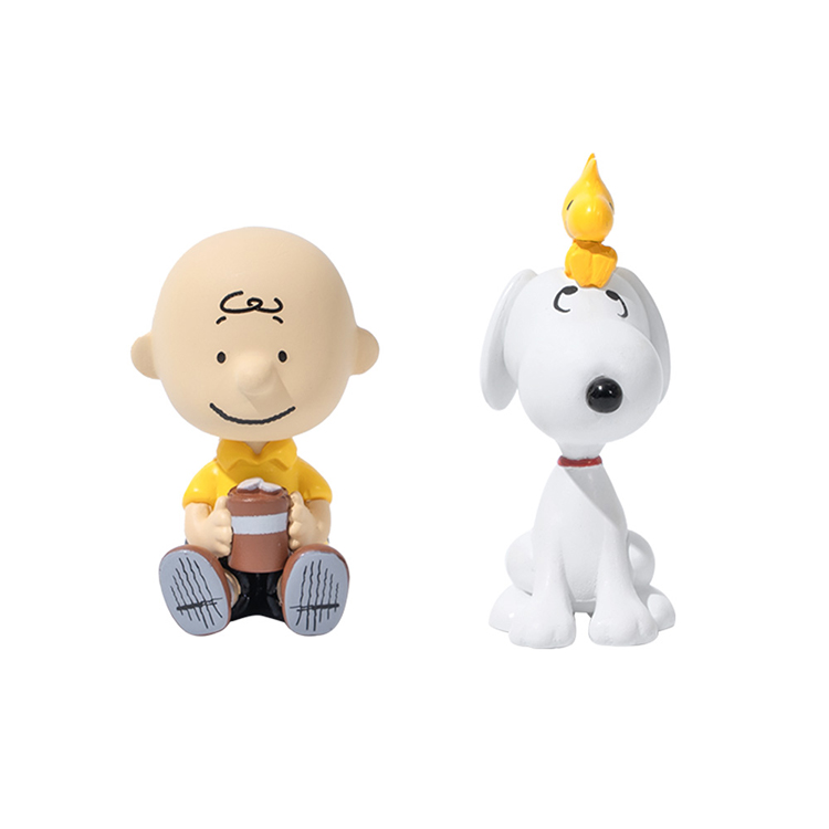 [로이체] SNOOPY 피너츠 스누피 찰리브라운 모니터 피규어 차량용 미니 데스크테리어