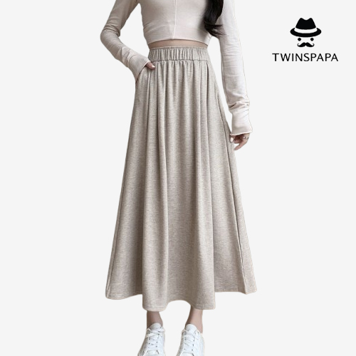 [트윈스파파] 여성 A라인 밴딩 롱 스커트 치마 바지(P0000TZY/4컬러)