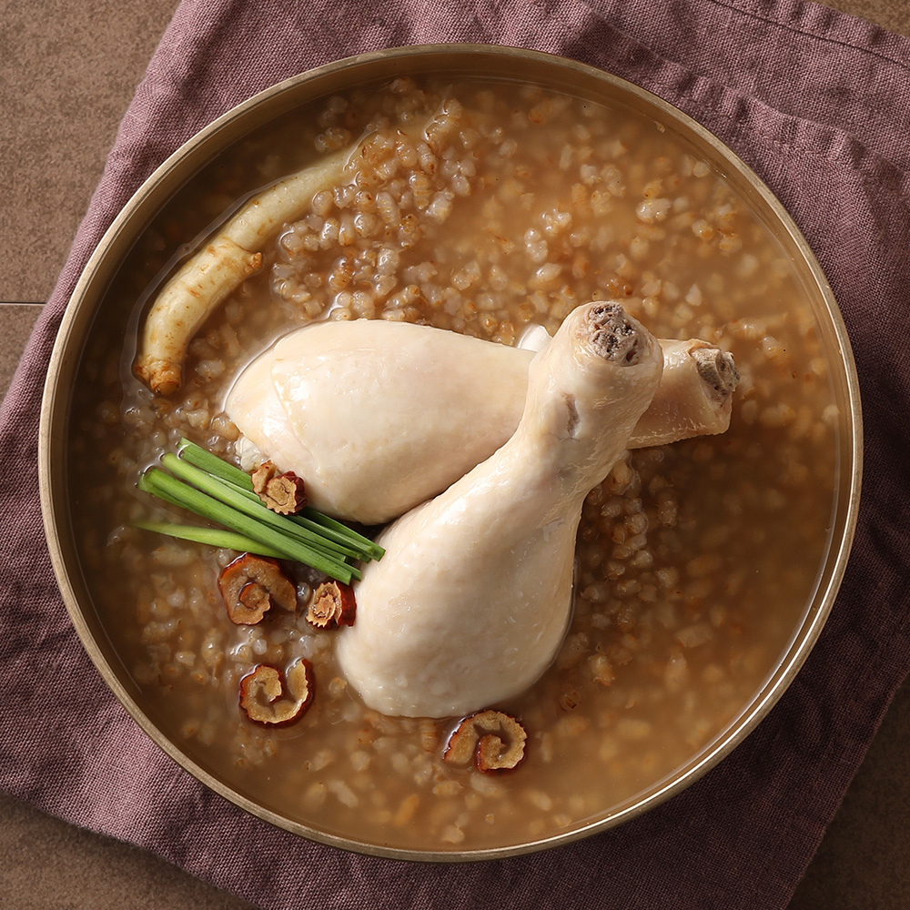 [진한식품] 바른 닭다리삼계탕 600g x 4팩 부드러운 닭다리살과 볶은현미 실온보관