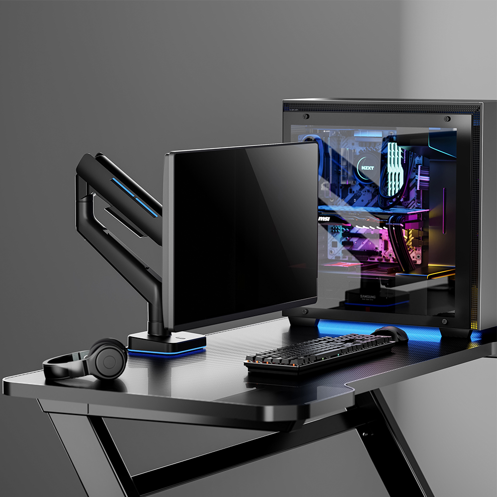 [엔산마운트] NH-15L 고중량 RGB 게이밍암 오디세이G9 싱글 모니터암 모니터거치대 화이트 블랙