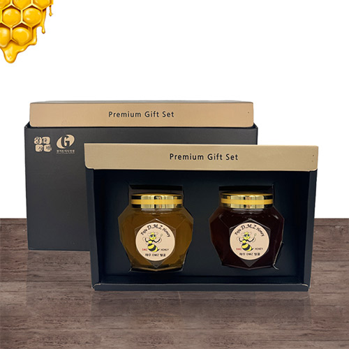 [파주민통선] 프리미엄 인기 천연벌꿀 2종 선물세트(500g*2입)