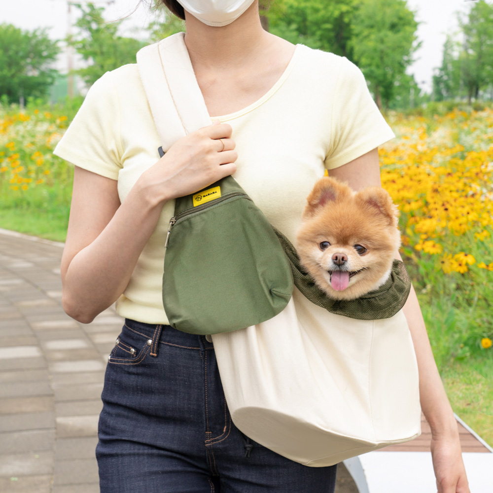 [바라바] 강아지 슬링백 애견 산책 이동 가방 포대기 백팩