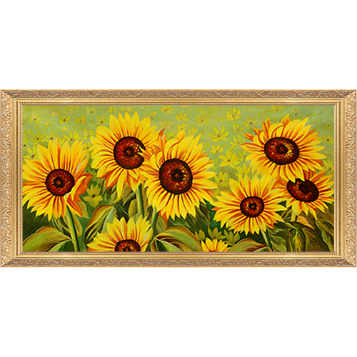 [루시앤에밀리] 보석십자수 해바라기 26면+AB비즈 DIY 80×40cm 해바라기화원