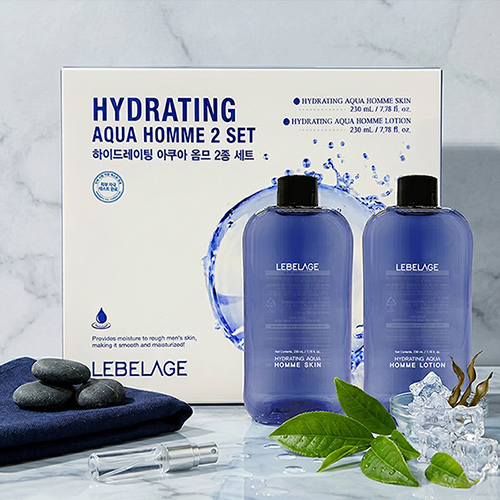 [르베라쥬] 남성용 주름개선 기능성 하이드레이팅 아쿠아 옴므 2종 남성 스킨로션세트