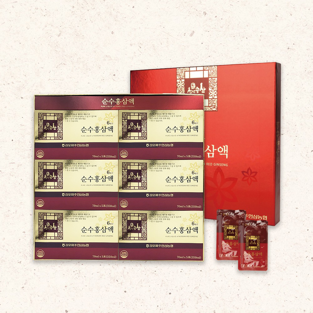 [천년송삼] 농협 6년근 순수 홍삼액 (70ml × 30포) 외 1종