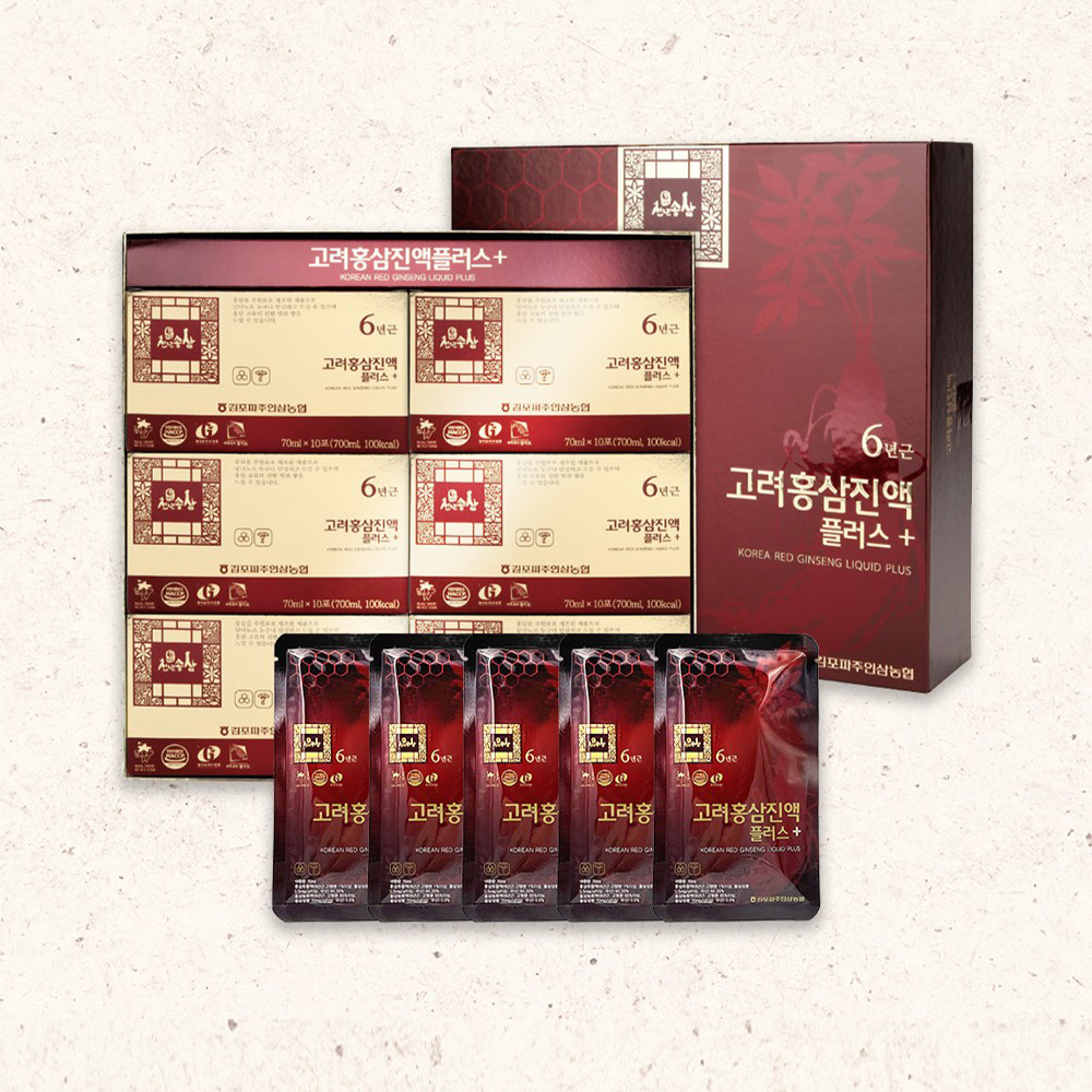 [천년송삼] 농협 6년근 고려홍삼 진액 플러스 (70ml × 60포) 외 1종