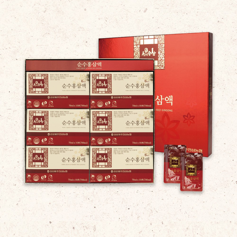 [천년송삼] 농협 6년근 순수 홍삼액 (70ml × 60포) 외 1종