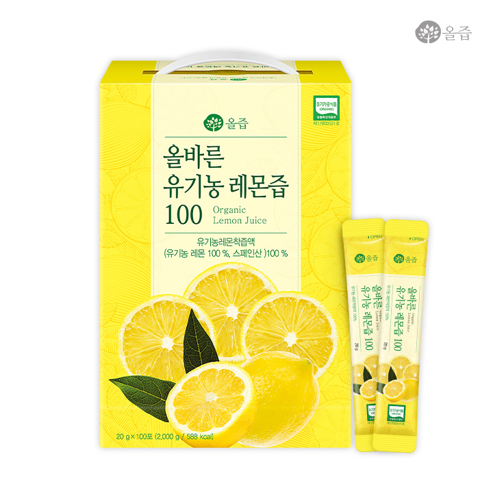 [올즙] 올바른 유기농 레몬즙 스틱 (20g × 100포)