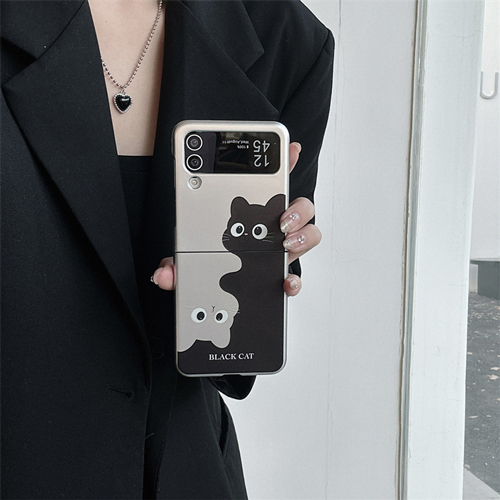 [마켓임] 최신 귀여운 갤럭시 Z플립 케이스 왕눈 고양이
