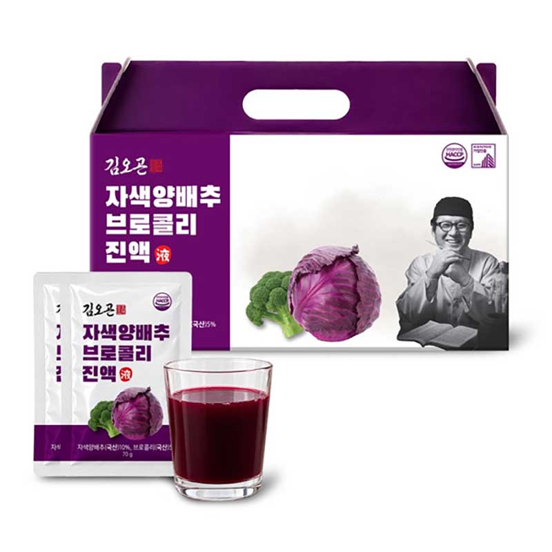 [김오곤] 자색양배추 브로콜리 진액 1박스내(70gX30포)(1+1 총2박스)