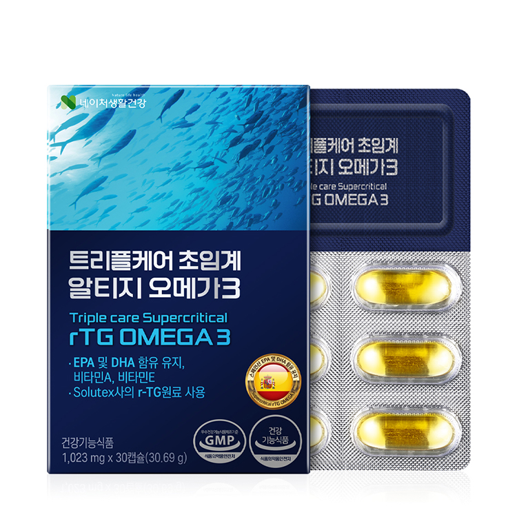 [네이처생활건강] 트리플케어 초임계 알티지 오메가3 (1,023mg × 30캡슐)