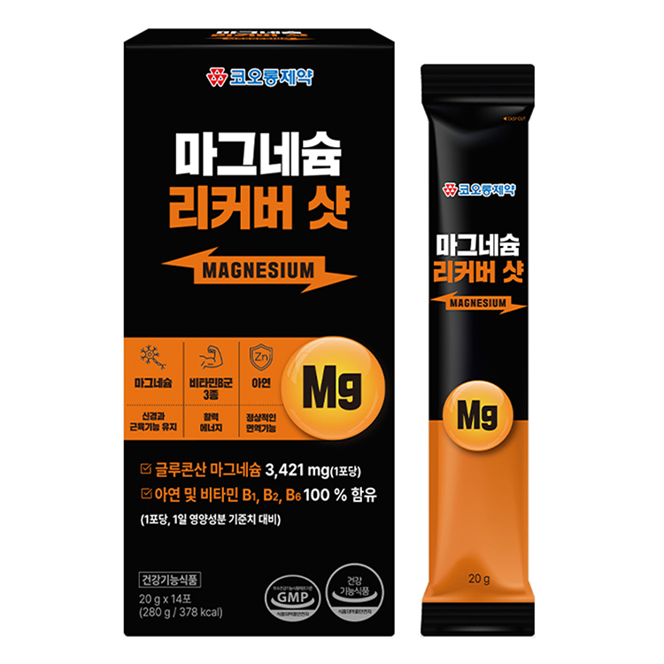[코오롱제약] 마그네슘 리커버 샷 (20g × 14포)