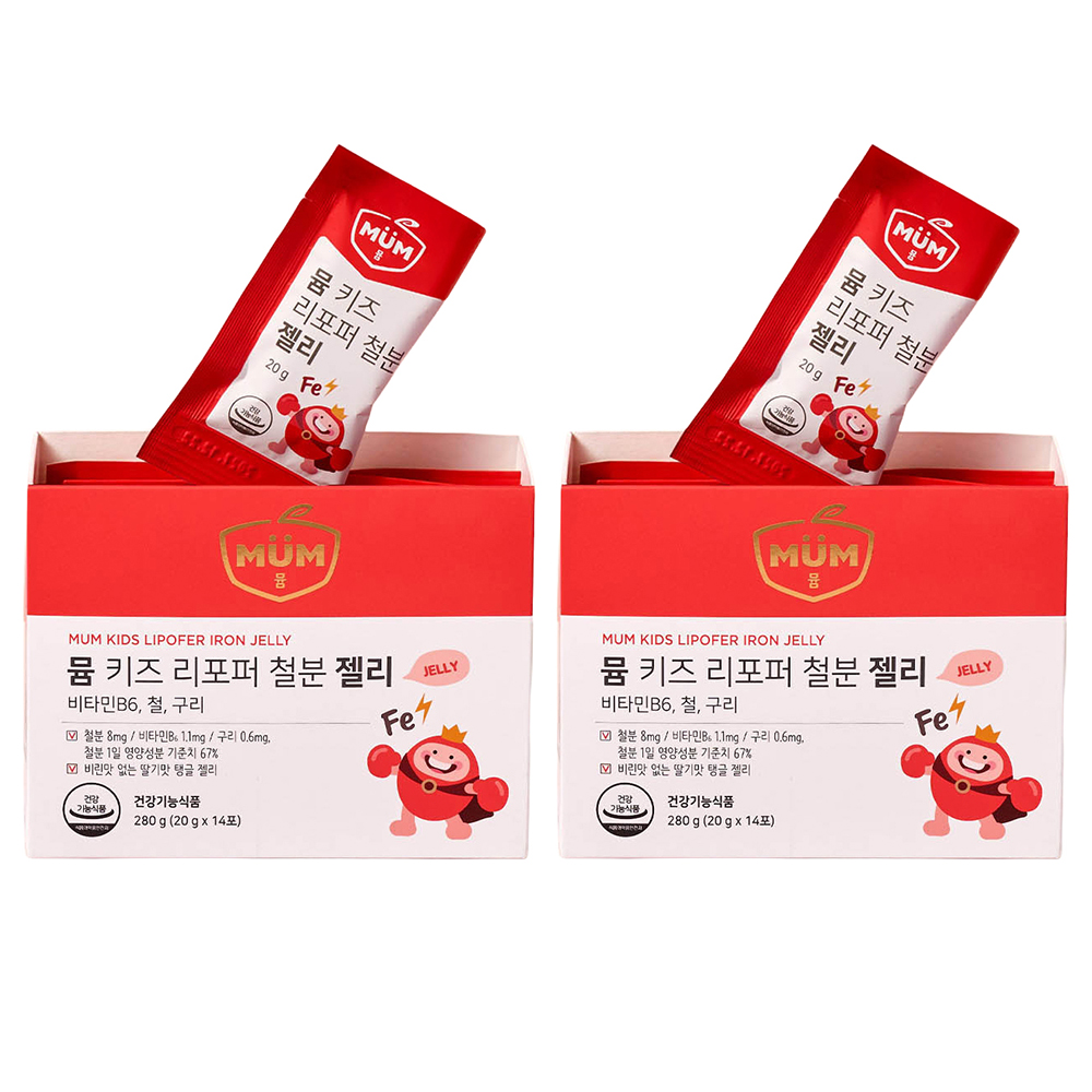 [휴럼] 뮴 키즈 리포퍼 철분 젤리 (20g × 14포 / 1+1) 외 2종