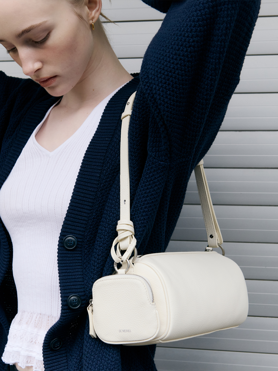 ★DE MERIEL★ Basset Round Bag Cream Basset Round Bag Cream