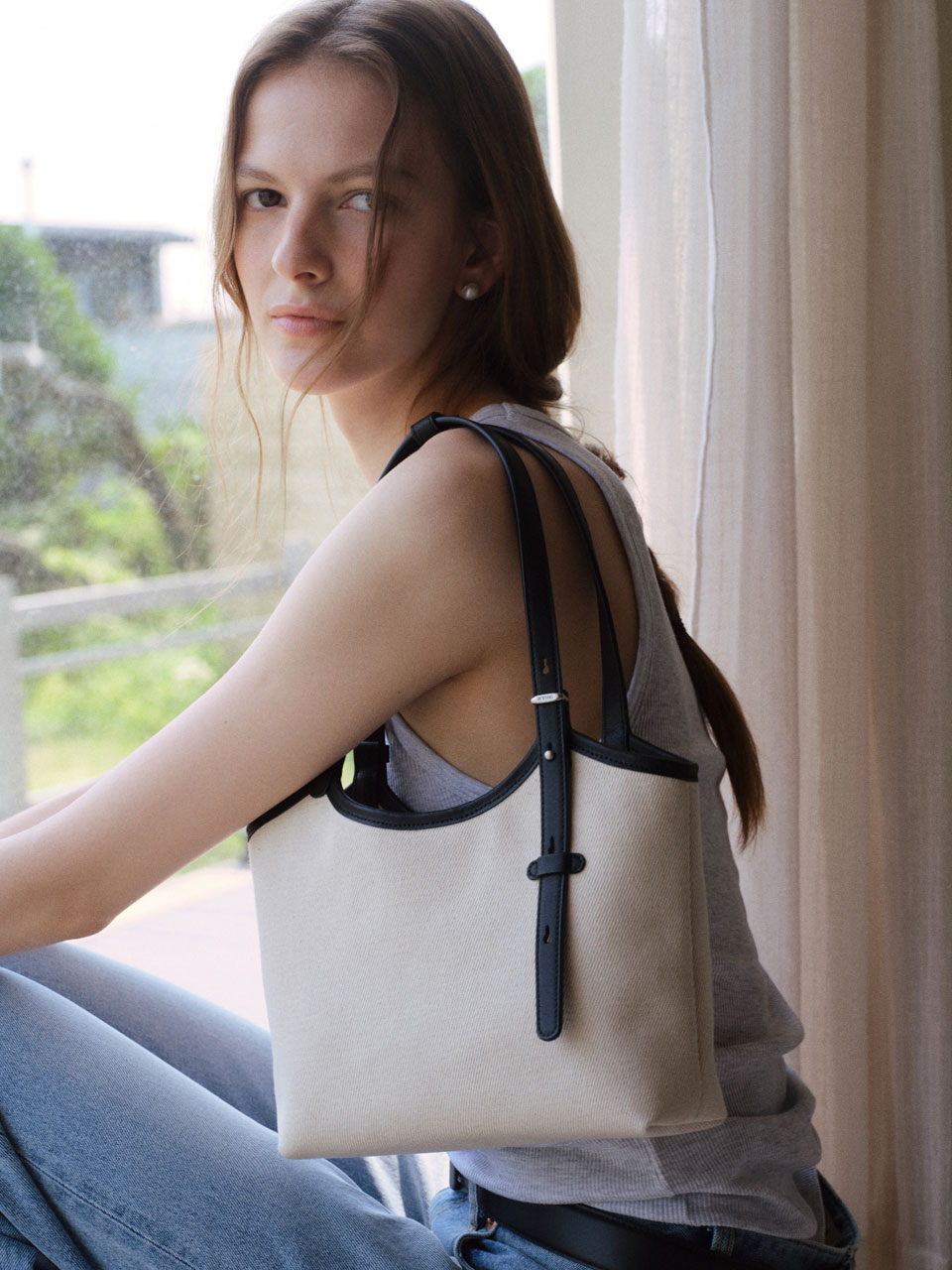 ★DE MERIEL★ 90 Veneta Bag Small Canvas Brown Combi veneta MUSINSA | DEMERIEL 90 Veneta Bag Small Canvas Brown Combi