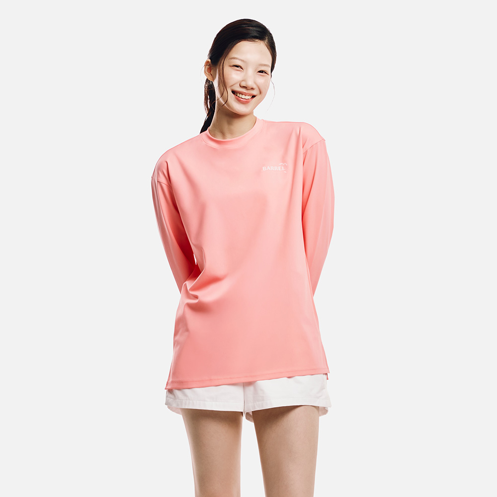 배럴 우먼 아트웍 루즈핏 래쉬가드 코랄