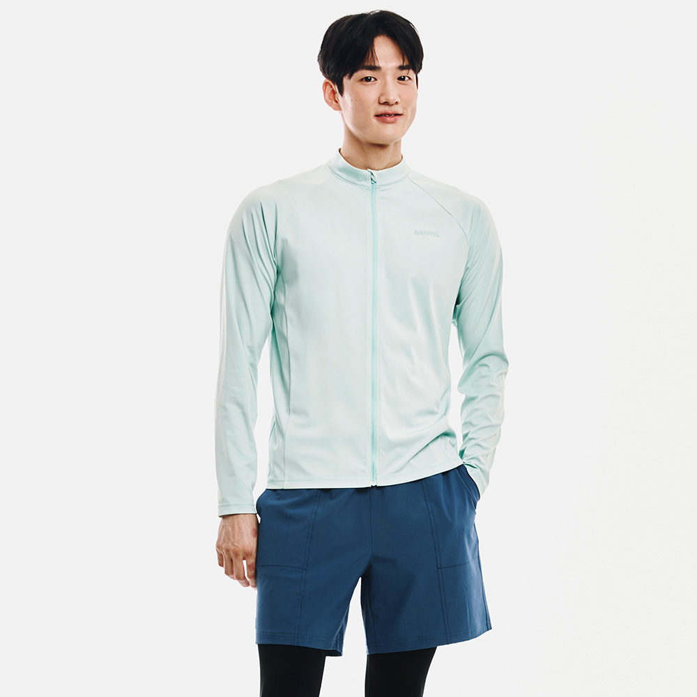 배럴 맨 에센셜 릴렉스핏 집업 래쉬가드 풀민트