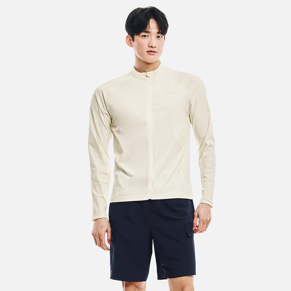 배럴 맨 에센셜 릴렉스핏 집업 래쉬가드 아이보리