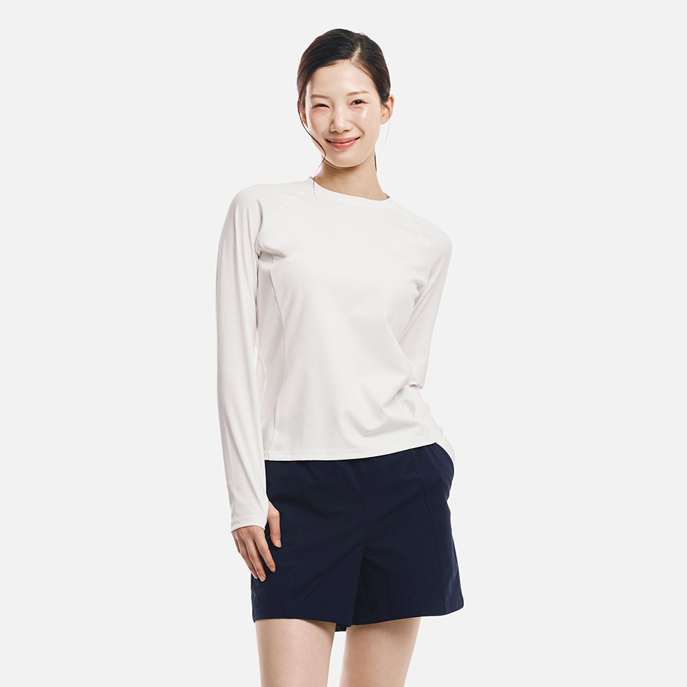 배럴 우먼 에센셜 릴렉스핏 래쉬가드 오프화이트