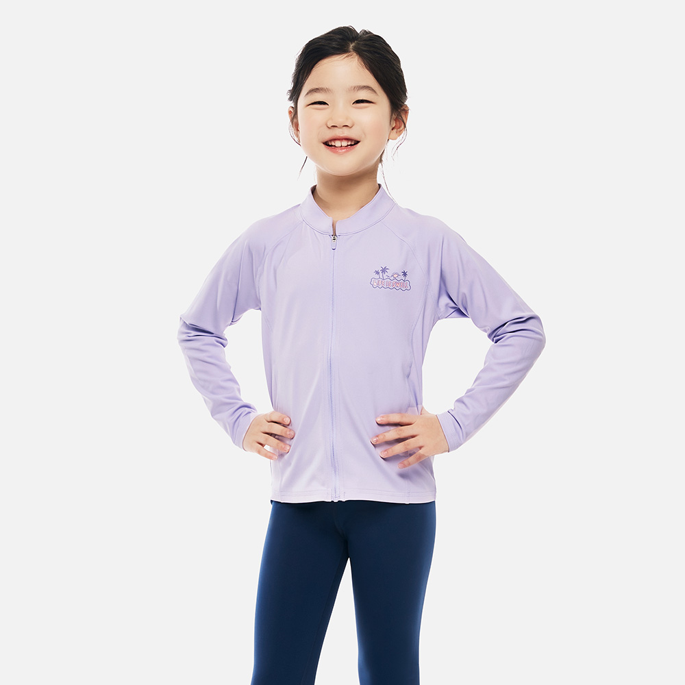 배럴 키즈 에센셜 아트웍 집업 래쉬가드 라벤더