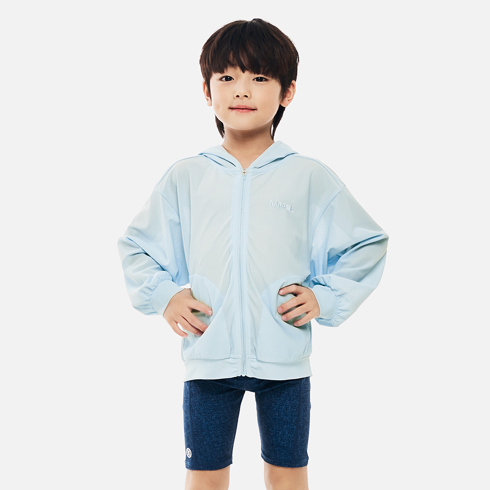 배럴 키즈 에센셜 커버업 집업 자켓 아쿠아블루