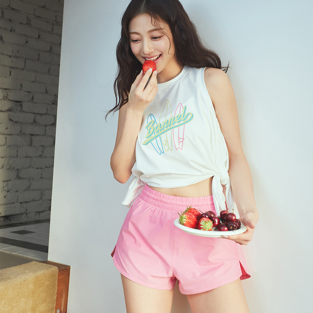 배럴 우먼 에센셜 레깅스 쇼츠 2부 딥핑크
