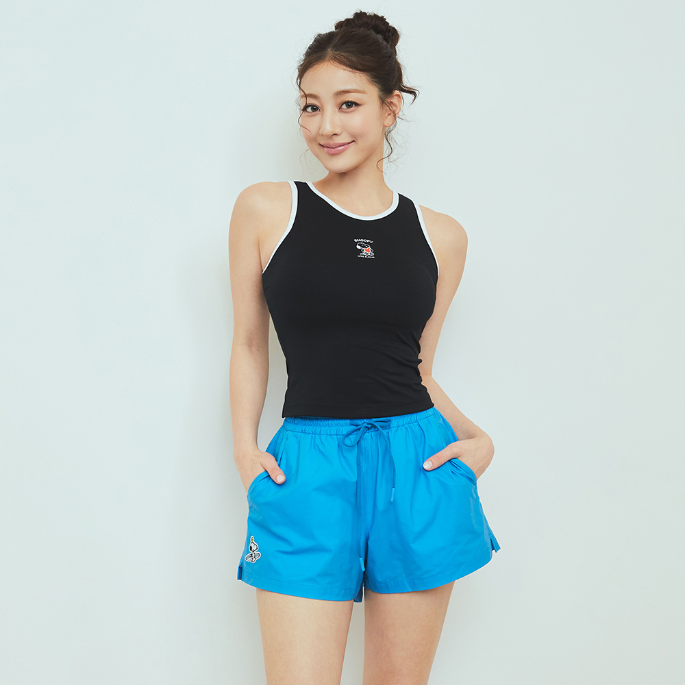 배럴 피너츠 우먼 러브 스누피 탱크탑 블랙