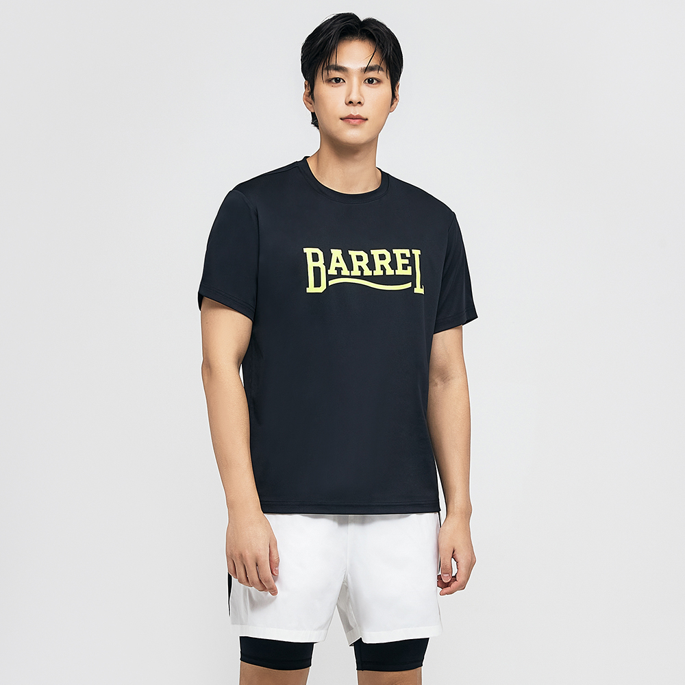 배럴 맨 로맨틱모션 바시티 반팔 래쉬가드 블랙