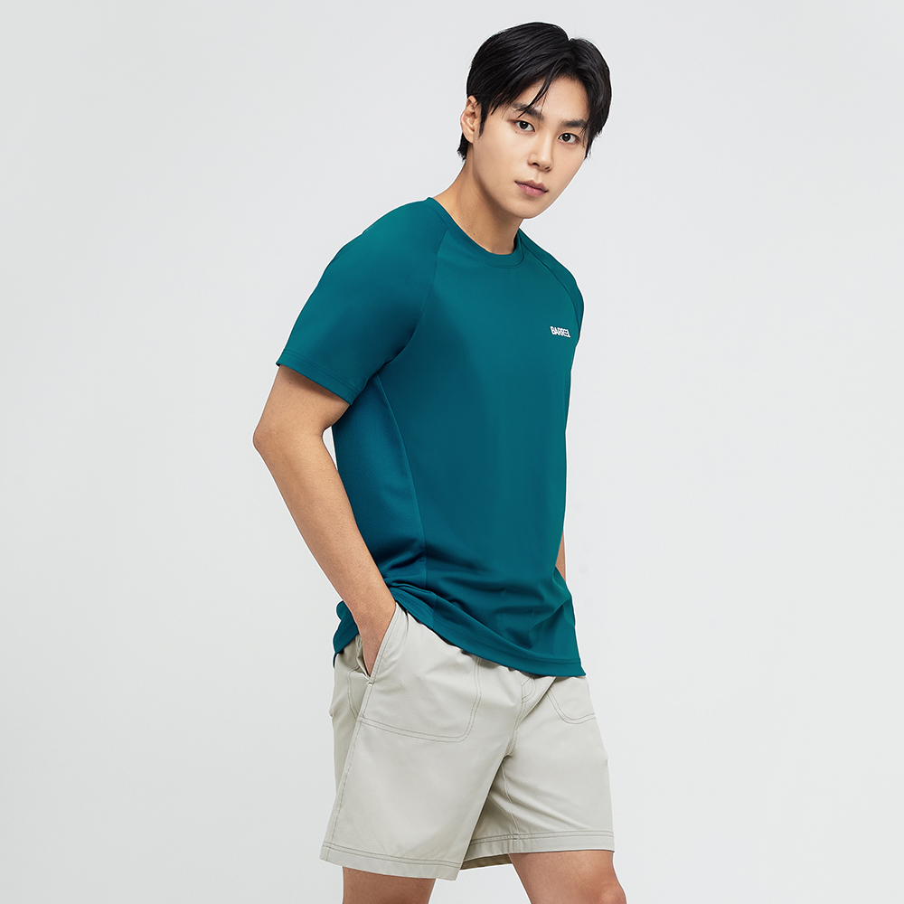 배럴 맨 에센셜 반팔 래쉬가드 터콰이즈