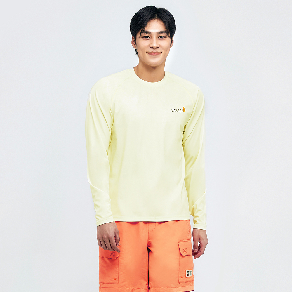 배럴 맨 트로피컬 릴렉스핏 래쉬가드 아이보리