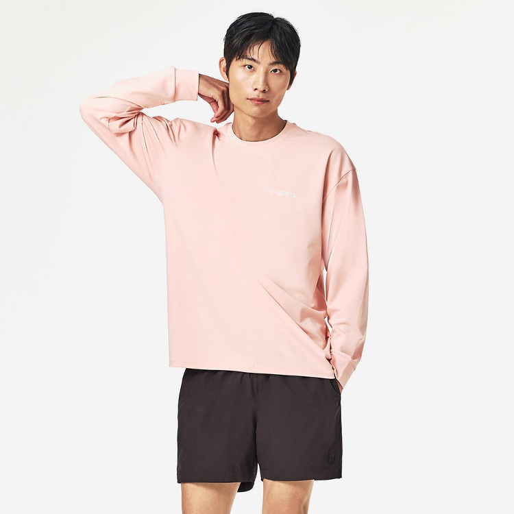 배럴 유니 선셋 루즈핏 래쉬가드 피치