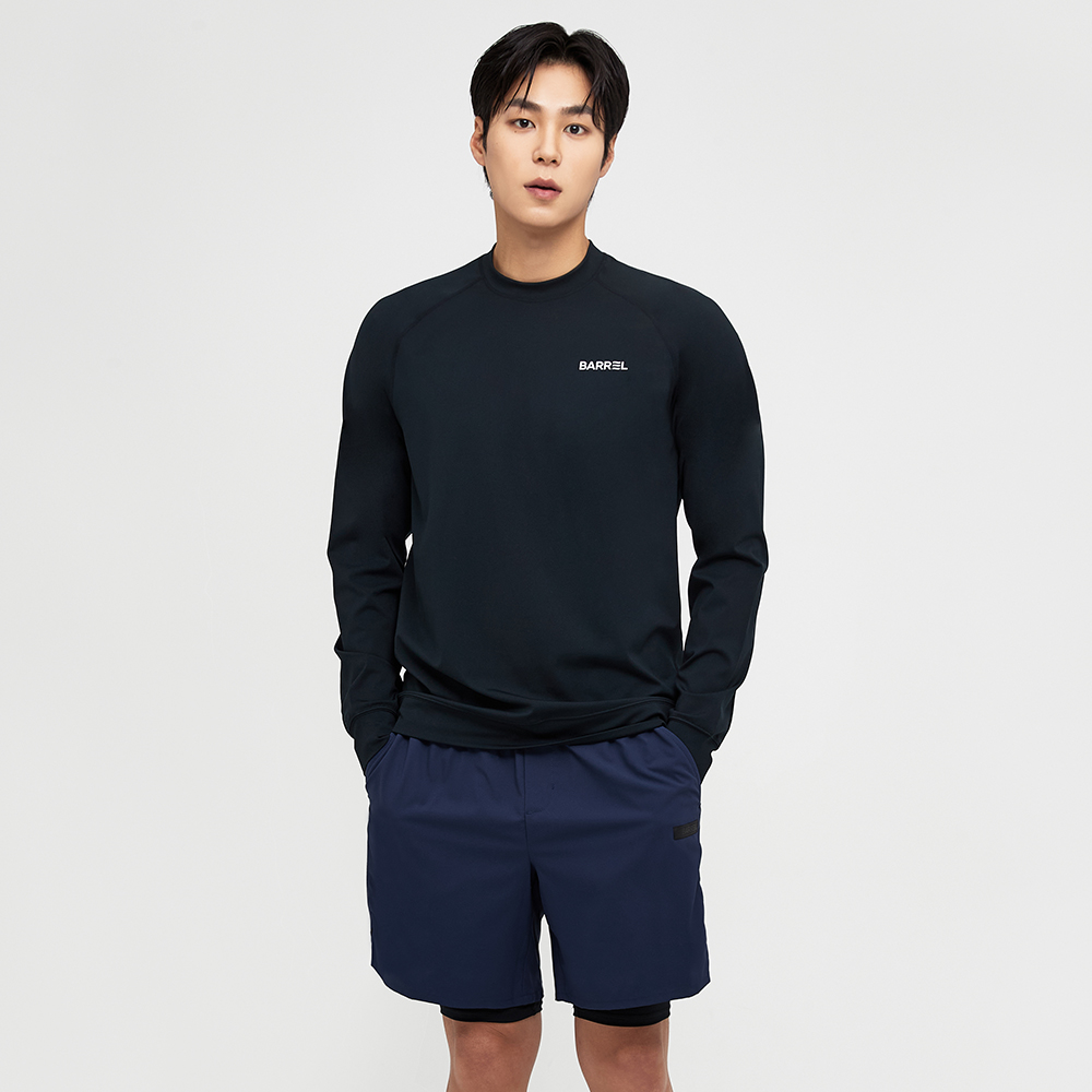 배럴 맨 에센셜 릴렉스핏 래쉬가드 블랙