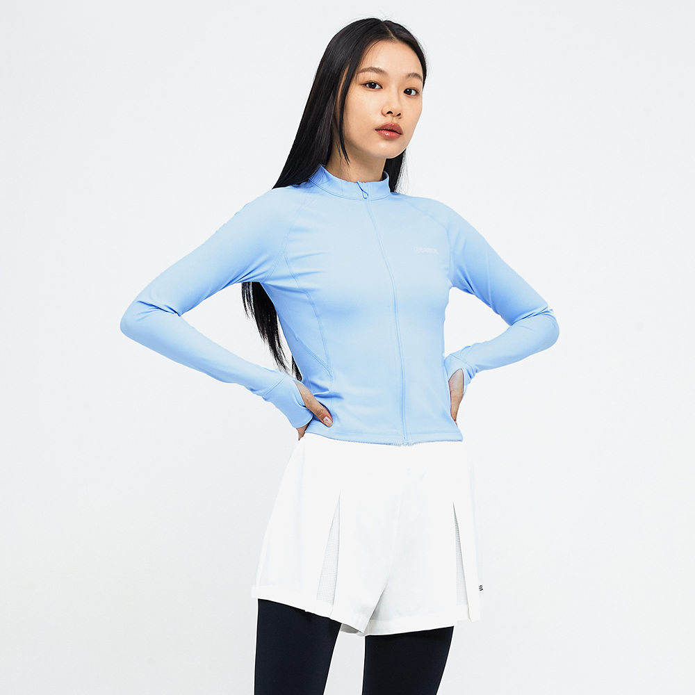 배럴 우먼 에센셜 크롭 집업 래쉬가드 아쿠아블루