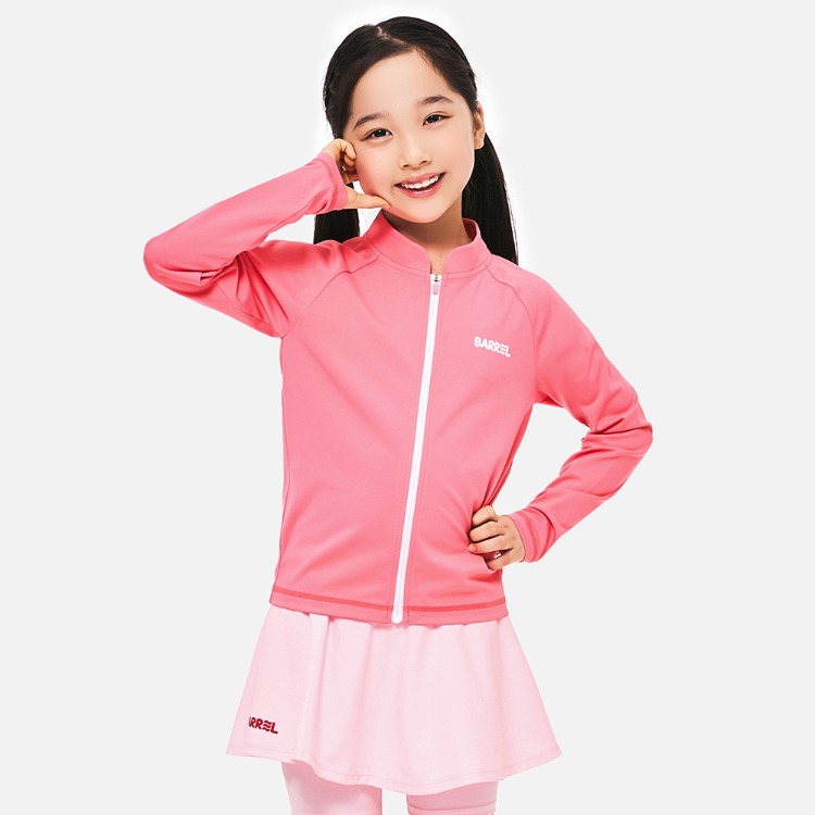 배럴 키즈 노티컬 집업 래쉬가드 로즈핑크