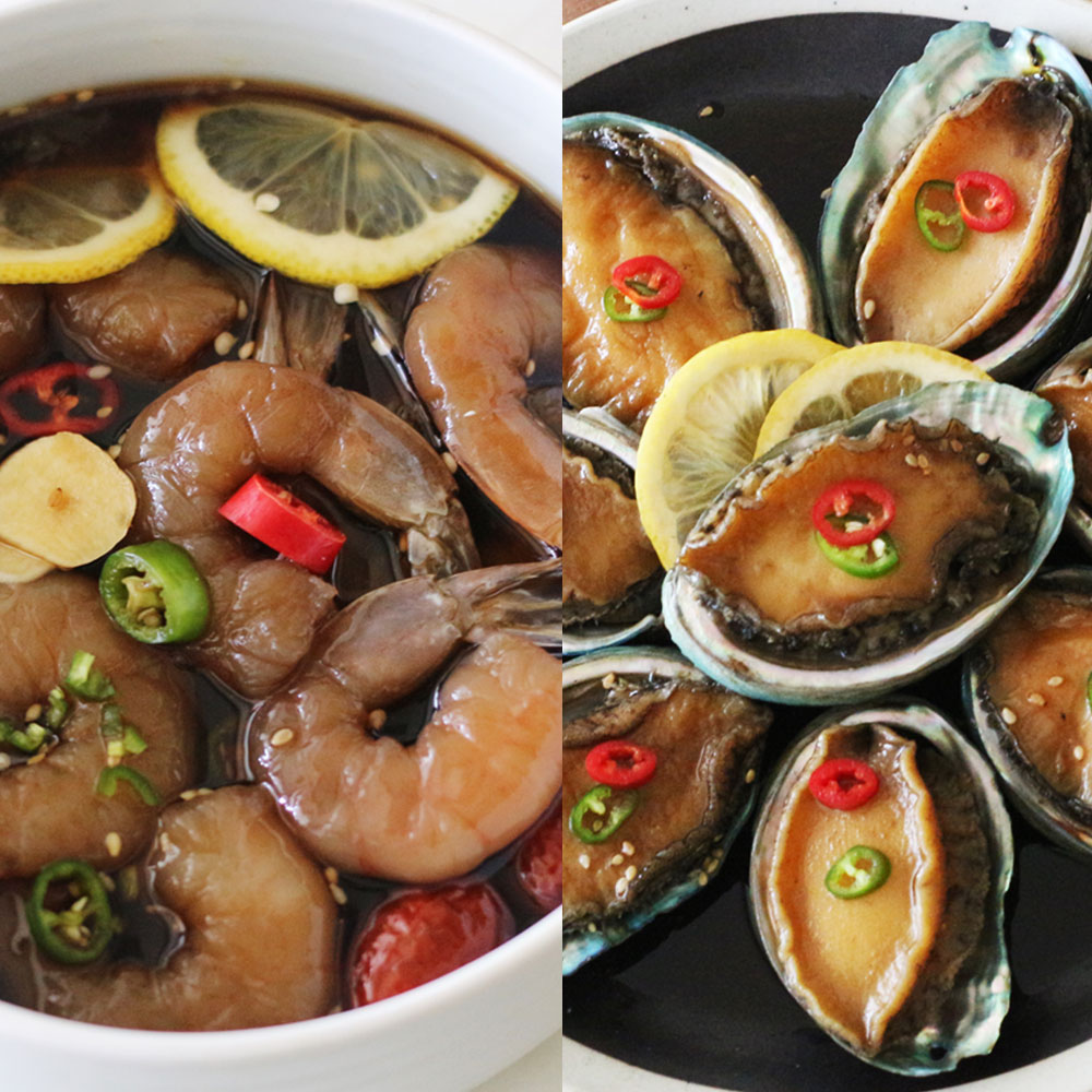 [귀빈정] 26년전통맛집 수제 홀딱 깐새우장 / 전복장조림 (400g)
