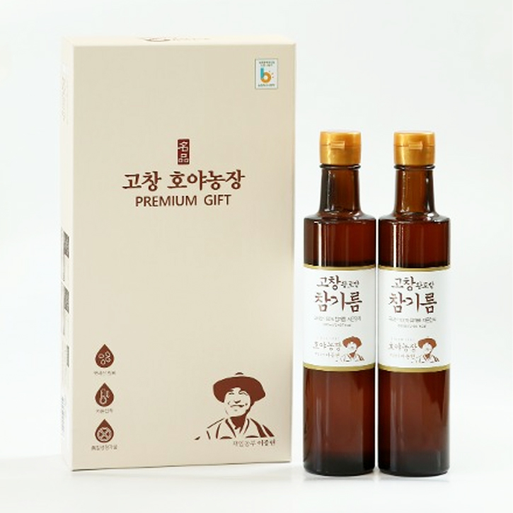 [호야농장] 황토밭 참기름 300ml*2병 세트