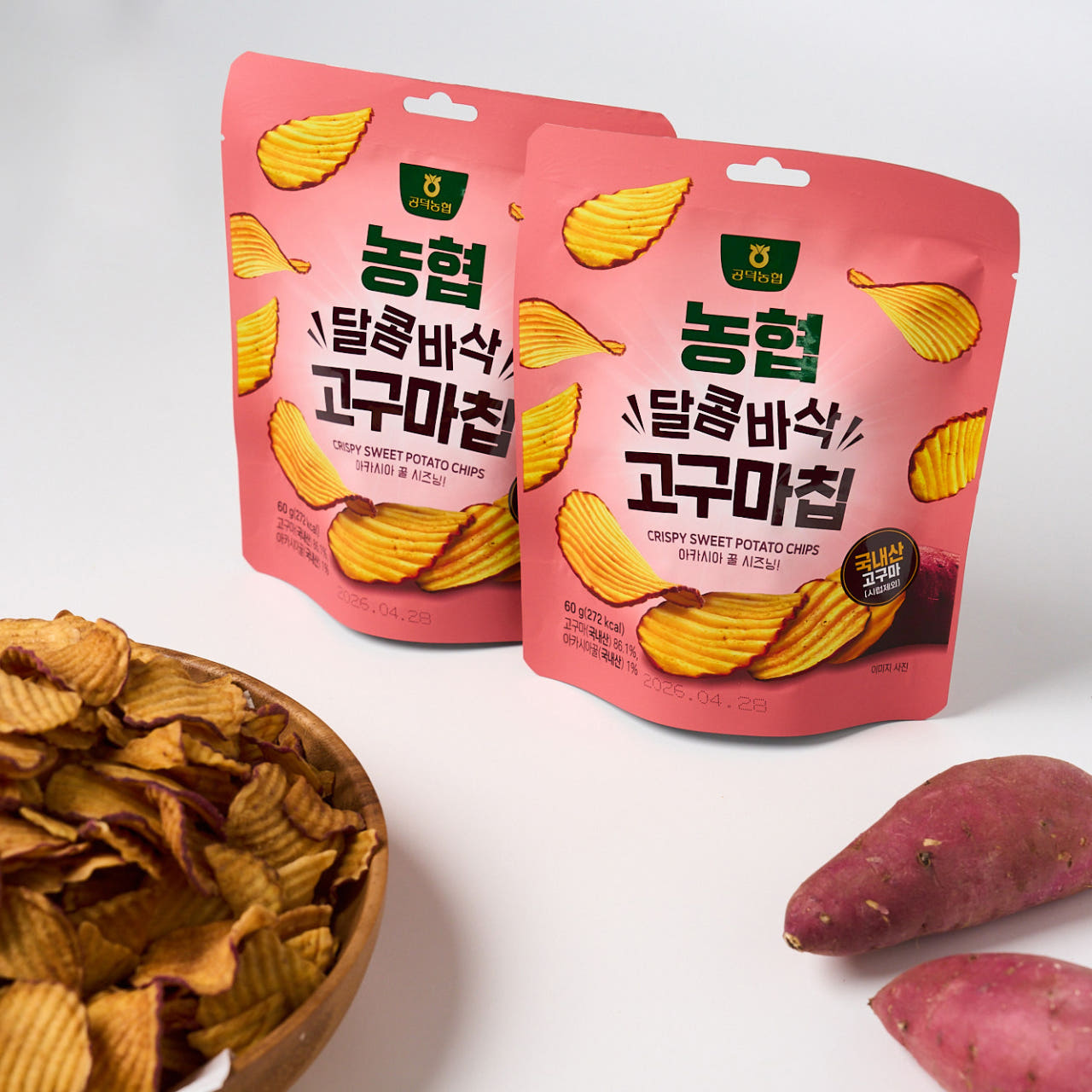 [김제시_공덕농협농산물가공사업소] 농협달콤바삭고구마칩 60g 3개입