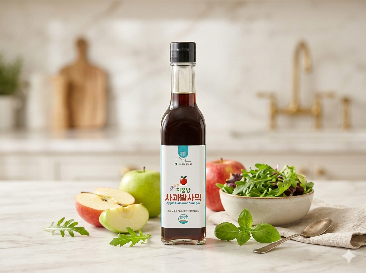 [지리산꿈꾸는발효공방] 새콤달콤 지꿈방 사과발사믹 식초 250ml