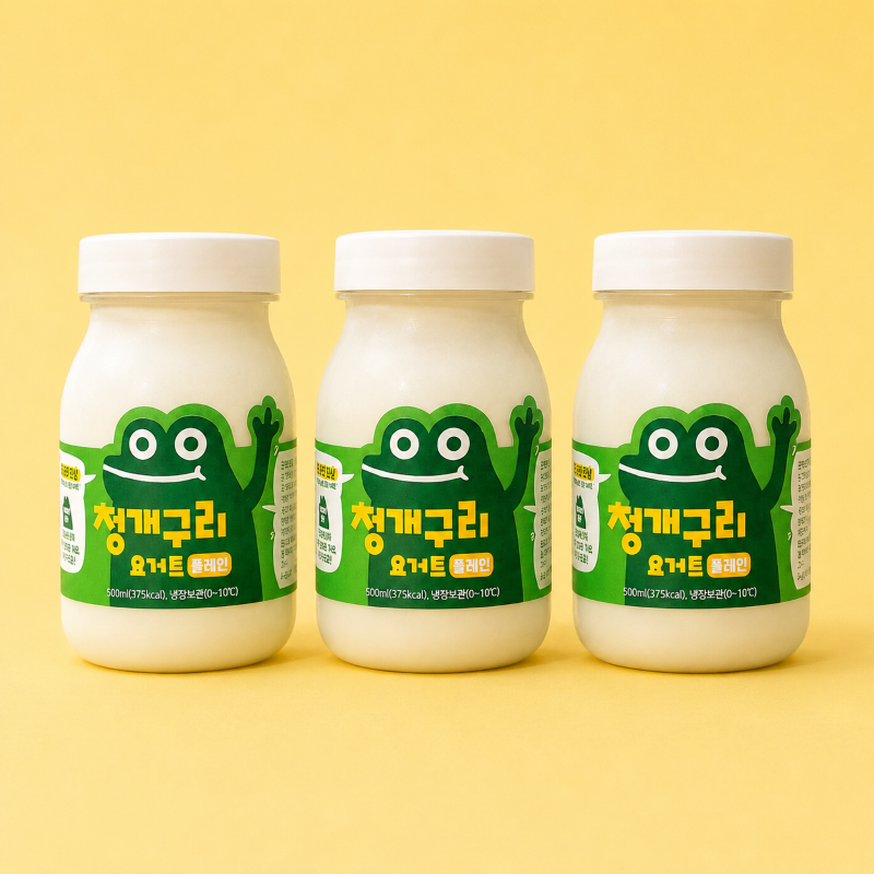 [청개구리요거트] 청개구리유기농플레인요거트 500ml*3병